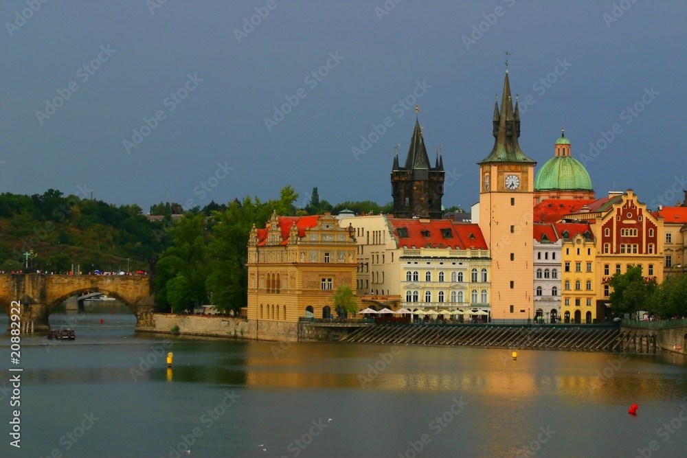 Fototapeta premium Prague, Old Town with part of Charles Bridge