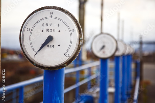 Water level gauge at a dam