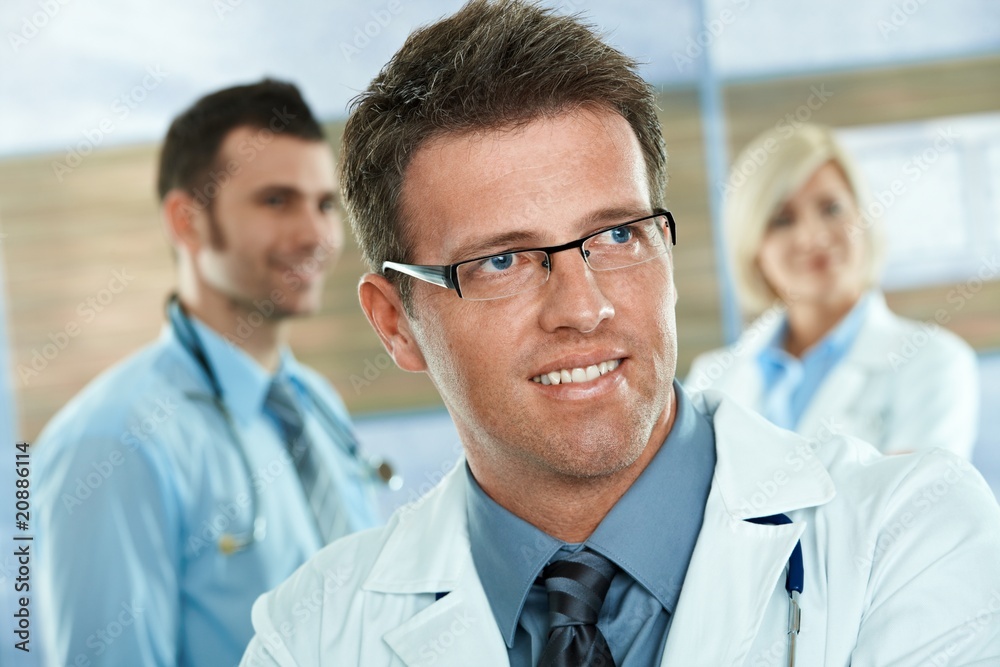 Doctor on hospital corridor Doctor on hospital corridor