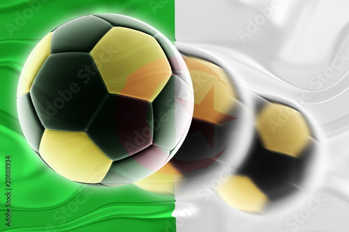 Fototapeta Naklejka Na Ścianę i Meble -  Flag of Algeria wavy soccer
