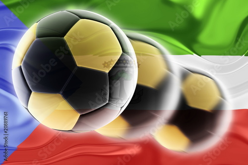 Flag of Equatorial Guinea wavy soccer