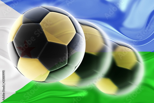 Flag of Djibouti wavy soccer