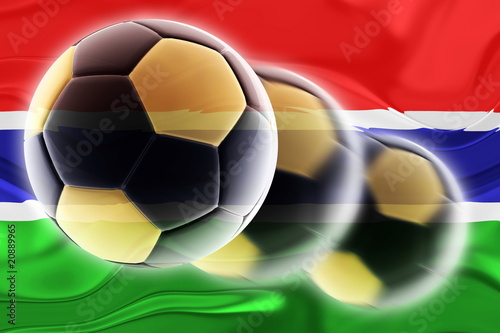 Flag of Gambia wavy soccer