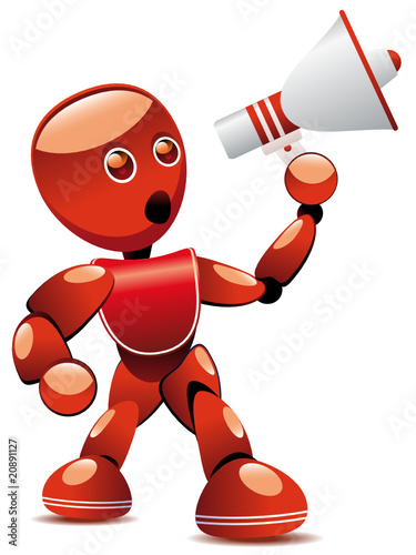 Robot s'adressant à la foule