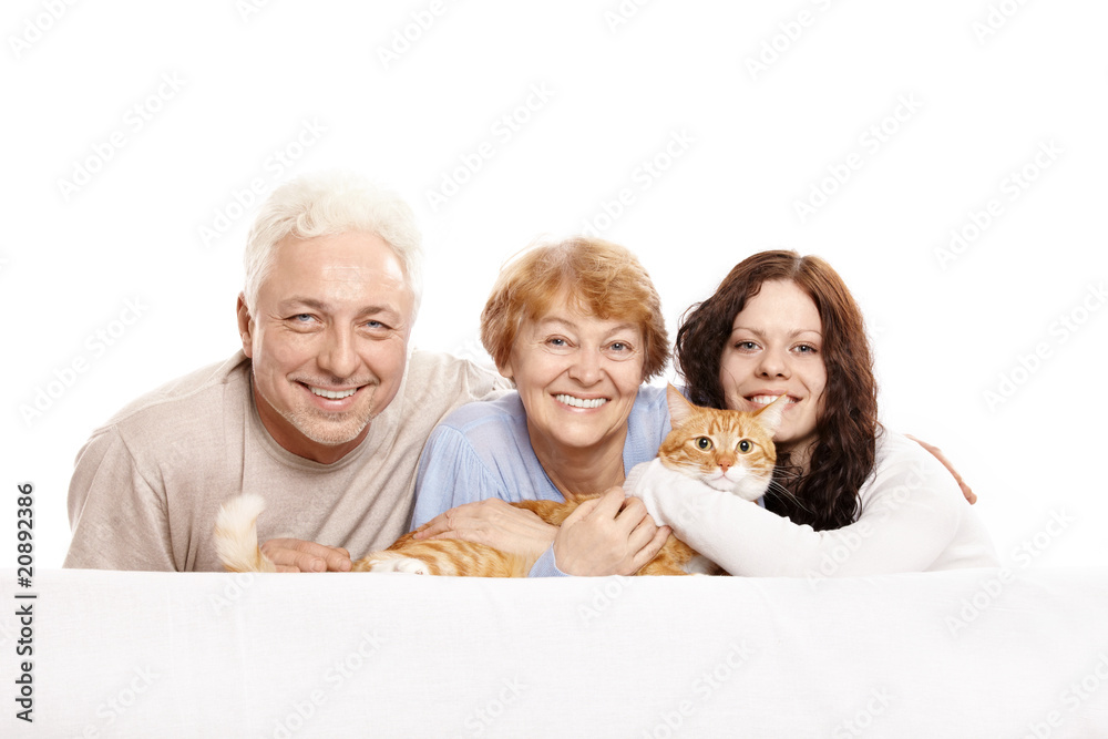 Family with a cat Family with a cat