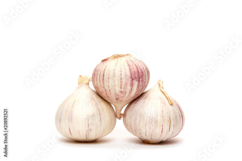 garlics pyramid isolated on white background