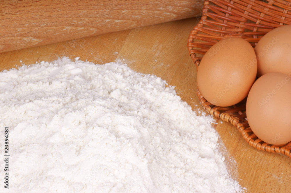 Fresh egg pasta ingredients
