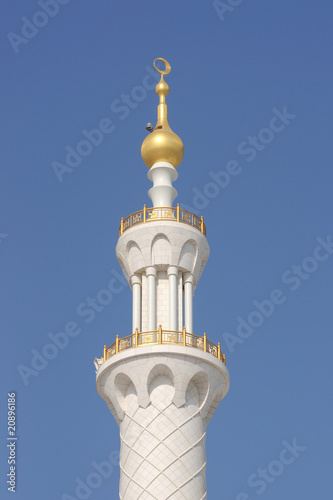 Minaret of Sheikh Zayed Mosque, Abu Dhabi UAE