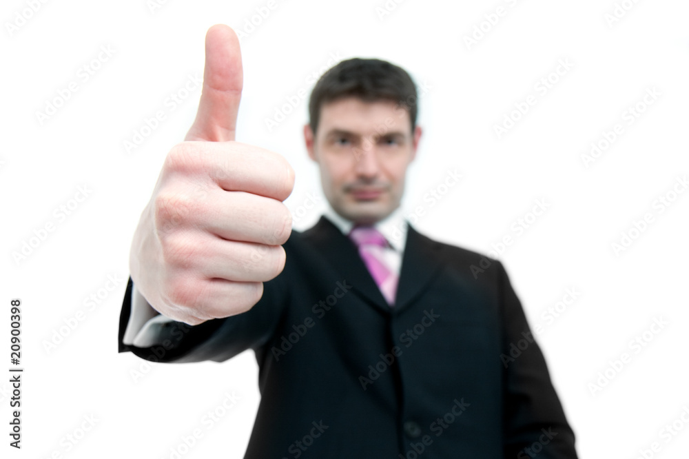 Businessman Indicating Thumbs Up Businessman Indicating Thumbs Up