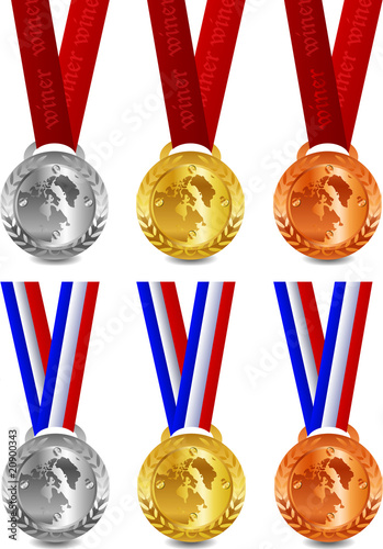 Vector Medals siver gold bronze