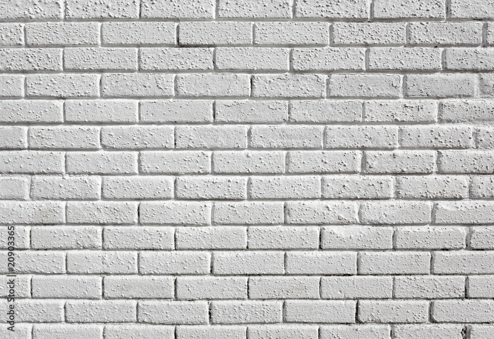 Naklejka premium White painted blank brick wall background.