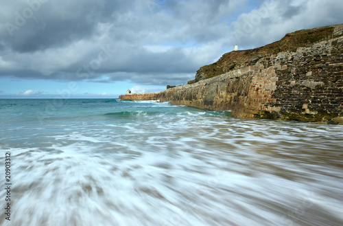 Sea motion long exposure, Portreath pier, Cornwall UK. photo