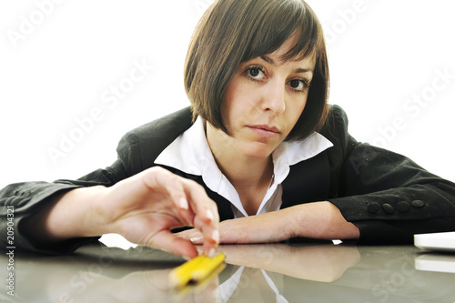 bosiness woman choosing perfect pencil photo