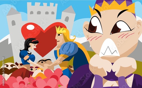Obraz na plátně Snow White And The Prince Lived Happily Ever After