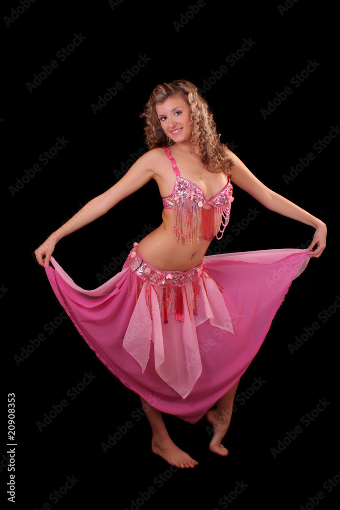 Belly dancer isolated on a black background Belly dancer isolated on a black background