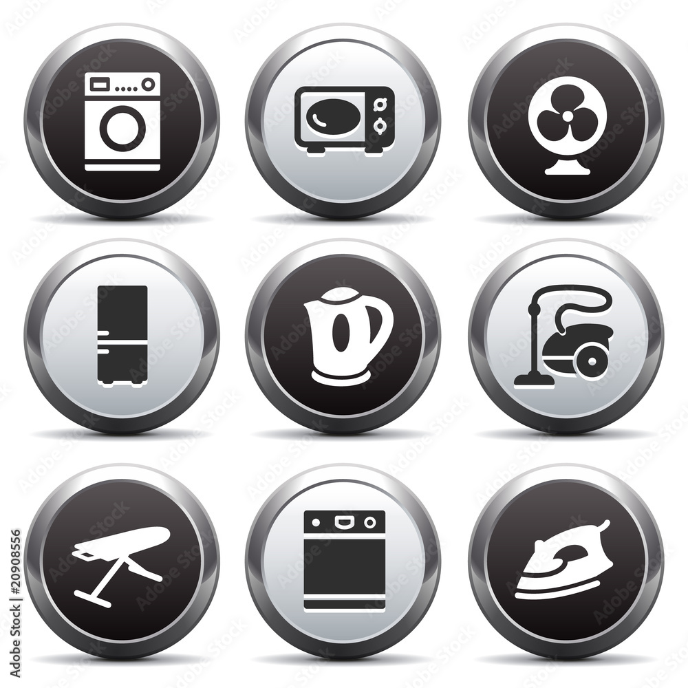 Metal button with icon 18 Metal button with icon 18