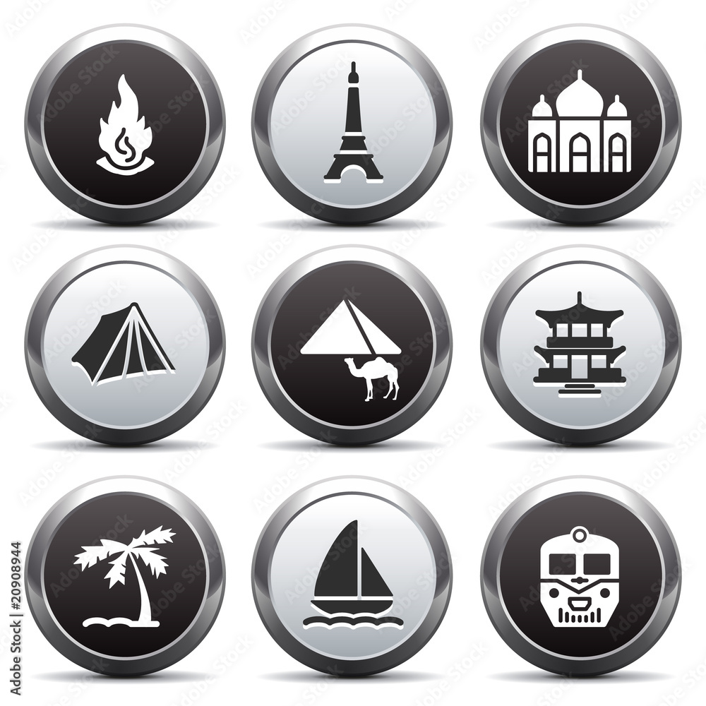 Metal button with icon 22
