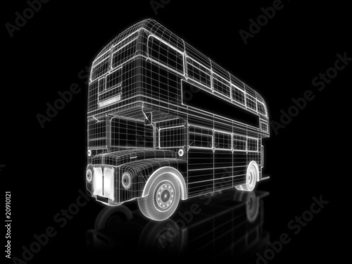 Obraz na plátně Double deck bus - 3d construction