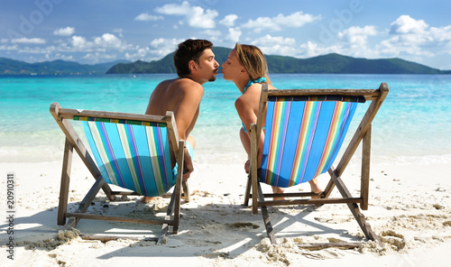 Kiss on a beach