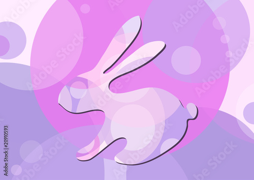 Vector illustration of bunny on creative pink background