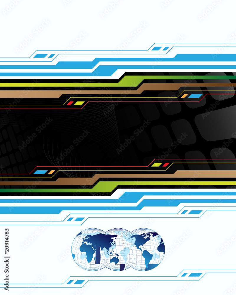 Abstract background with map of the world Abstract background with map of the world