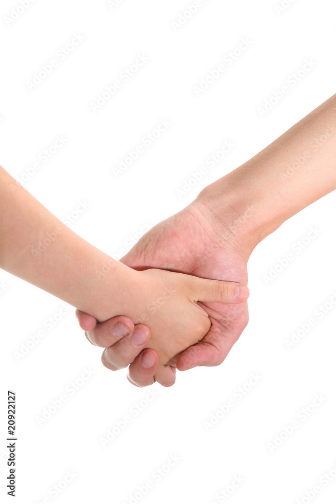 adult's and child's hands holding together