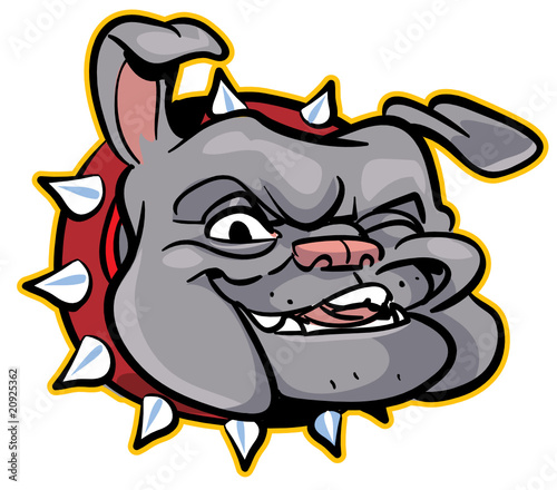 bulldog head - vector illustration, part of a series