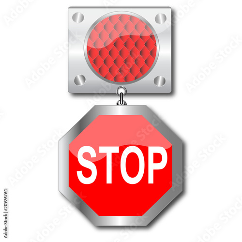Web Stop sign.Vector