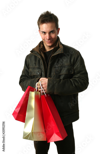 Young Man with Shopping Bags