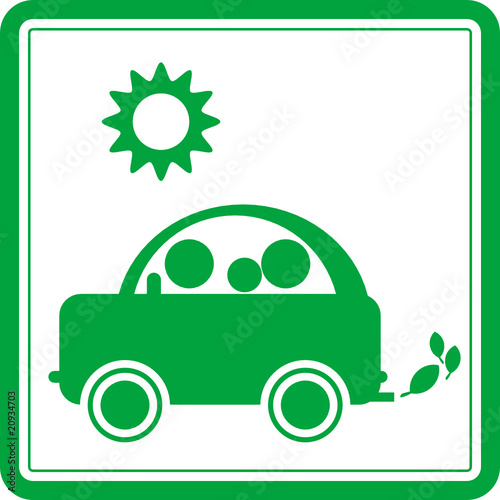 Green car sign