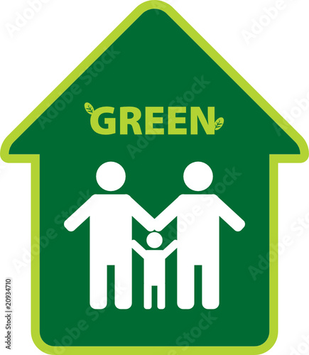 Eco house symbol, vector illustration