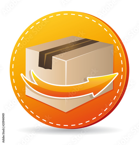 Orange delivery service icon