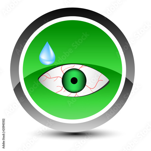 Medical icon with a tired eye. Vector illustration.