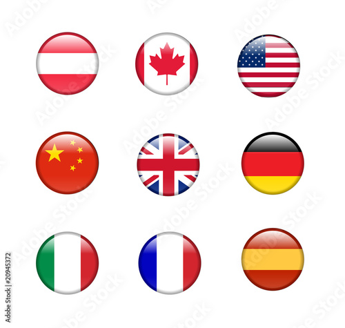 flag buttons vector different states
