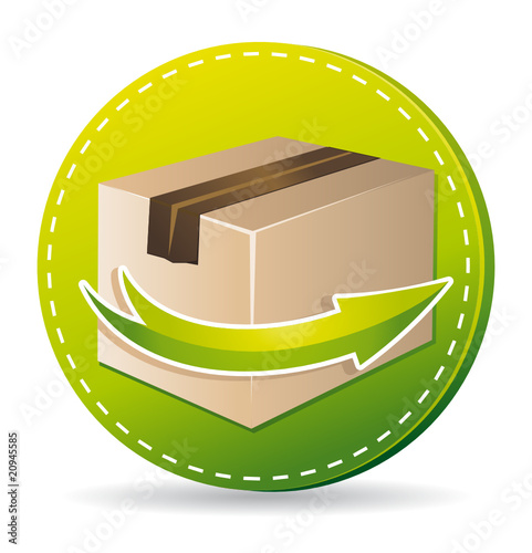 Green delivery service icon