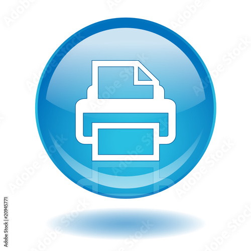 PRINTER Web Button (Printout Print Now Document Blue Vector OK)