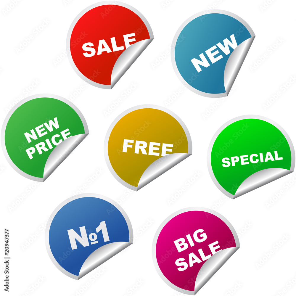 Vector collection of sale stickers. Vector collection of sale stickers.
