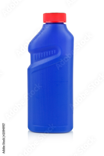 Plastic chemical bottle isolated on white