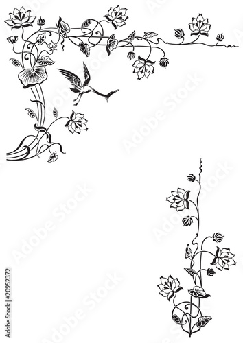 antique floral frame engraving  vector 