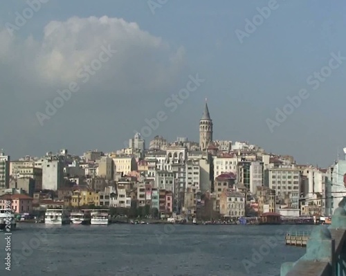 view of galata tower from galata bridge