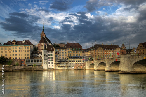 Mittlere Bridge and Basel waterfront, Switzerland