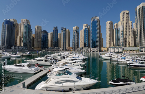 Photography Motor Yachts at Dubai Marina, United Arab Emirates