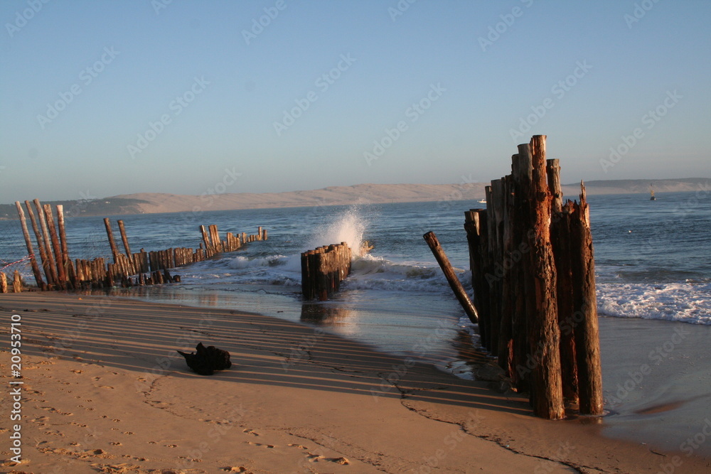 plage du cap ferret par mauvais temps