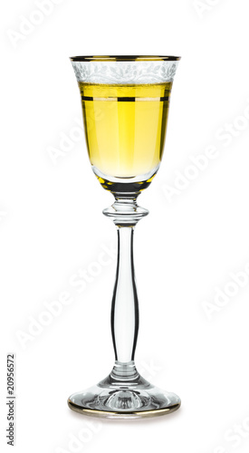 wineglass with white wine