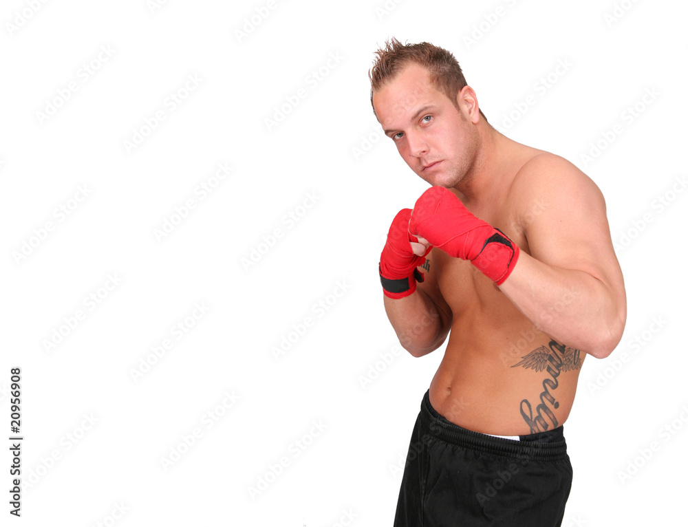 boxing man isolated