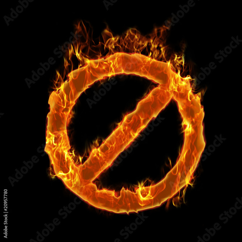 Burning forbidden symbol