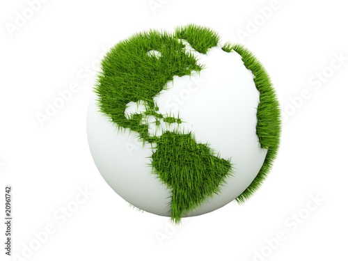 Fototapeta Naklejka Na Ścianę i Meble -  Concept of green earth  isolated on white
