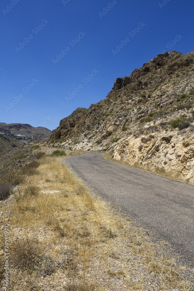 Asphalt road in desert