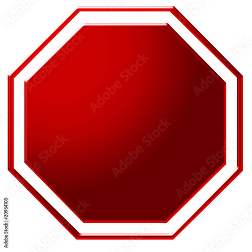 roter Button wie Stopschild