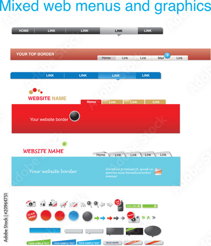Mixed web menus and graphics